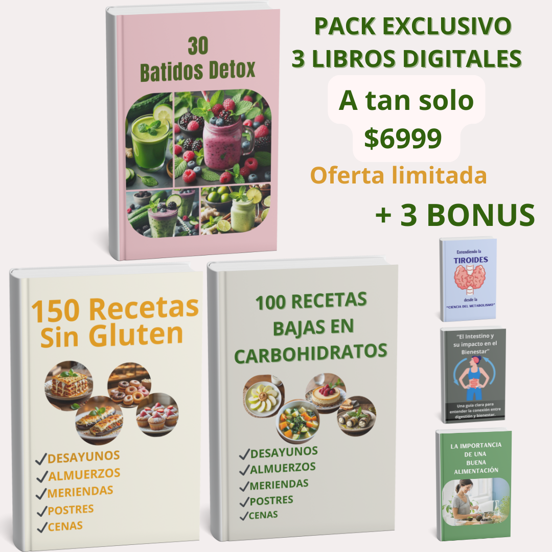Salud Total - Pack Exclusivo 3 Libros Digitales + 3 Bonus de Regalo.